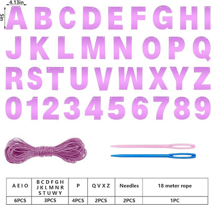 DIY Banner Kit with Letters Bright Pink Customizable Birthday Banners - Image 2