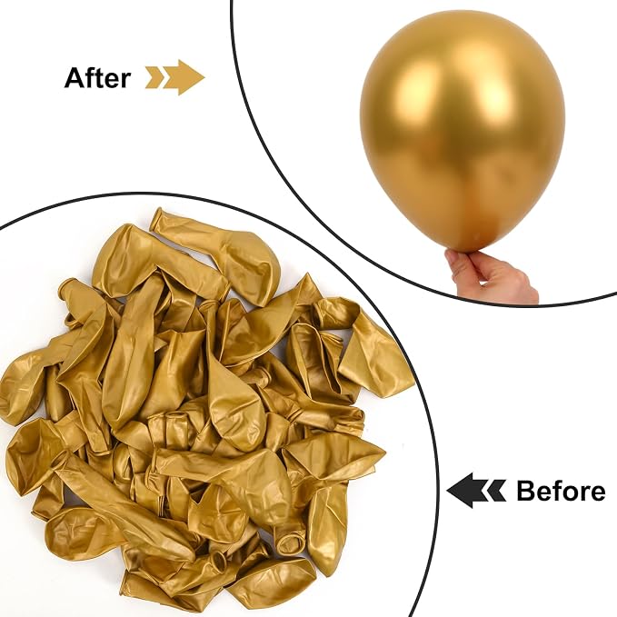 APLANET 150pcs Gold Balloons Different Sizes 18 12 10 5 Inch, Happy New Year - Image 5