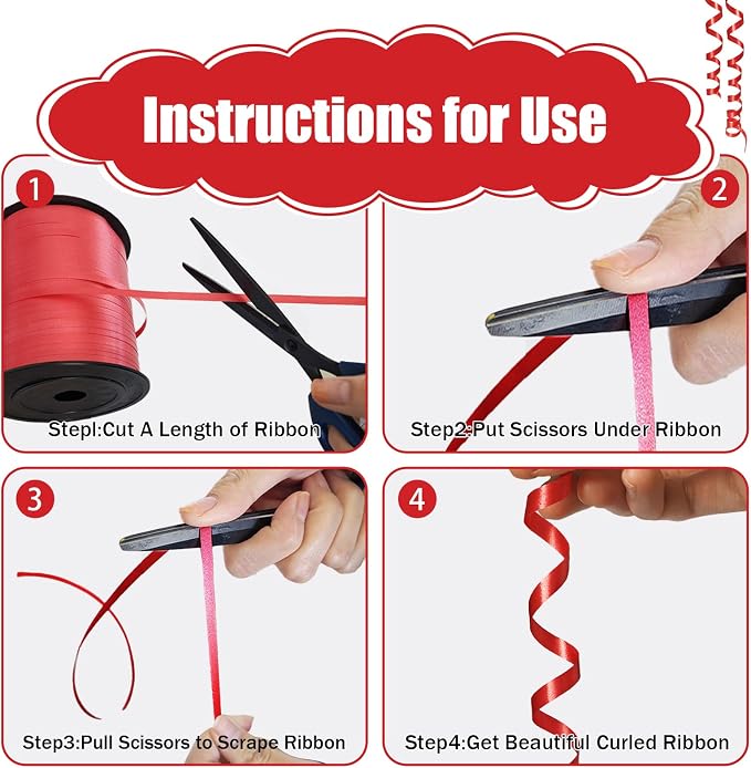 500 Yards Curling Ribbon，Red Balloon String Ribbon，for Gift Wrapping，Party - Image 3
