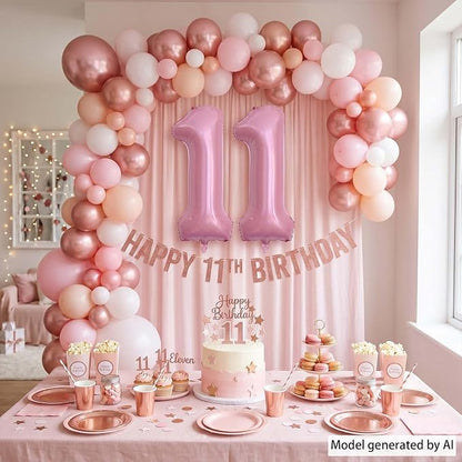 Pearlescent Pink Number 11 Balloon 40 Inch, Pastel Foil - Image 3