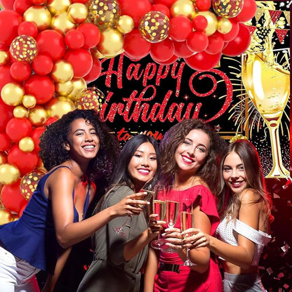 Red Gold Balloon Arch Garland Kit - Image 4