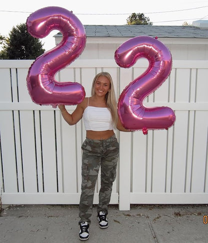 40 Inch Pink Number 4 Balloon Birthday Party Decorations - Image 7