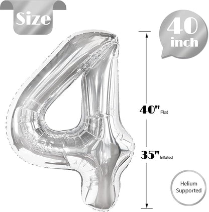 Sliver Number 4 Balloon 40 Inch - Image 5