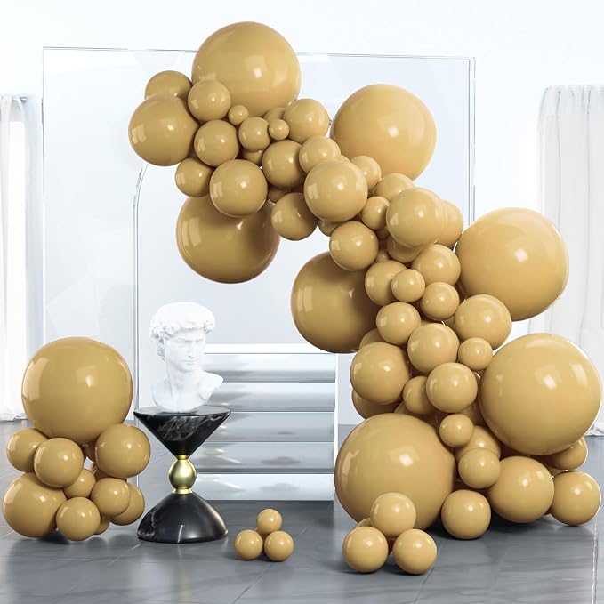 PartyWoo Light Brown Balloons 100pcs Neutral Boho Coffee Color | 18 12 10 5 by PartyWoo