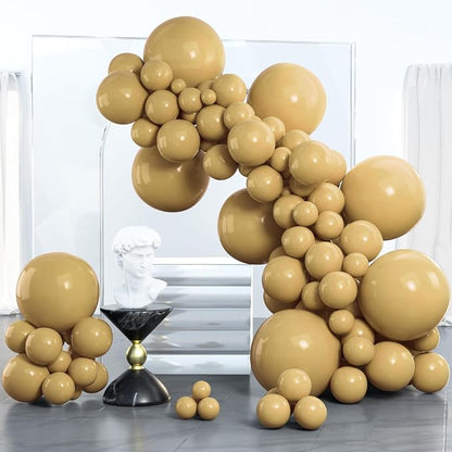 PartyWoo Light Brown Balloons 100pcs Neutral Boho Coffee Color | 18 12 10 5 by PartyWoo