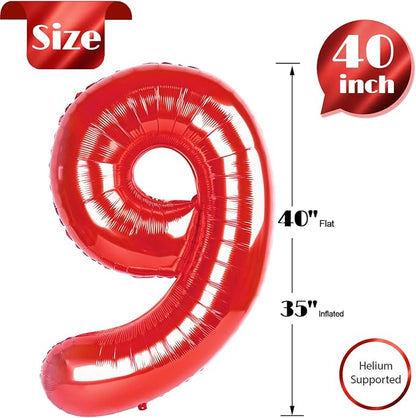 Red Number 9 Balloon 40 Inch - Image 5