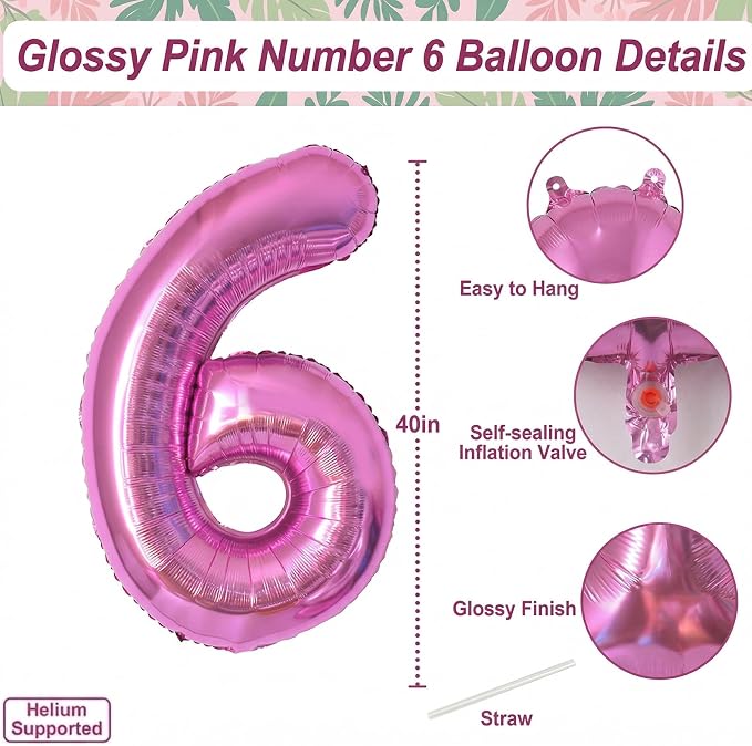 Pink Number 16 Balloon 40 Inch, Shimmering Foil Sweet 16 Party Supplies | - Image 4