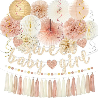 Champagne-Gold Beige Fall Boho Baby Shower Party Decorations by IHEPYQ