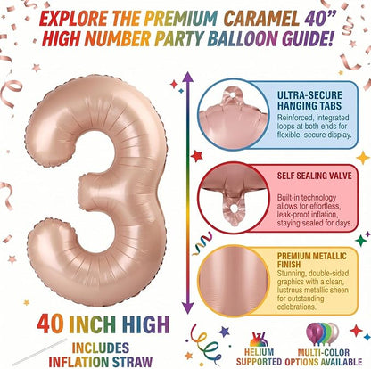 40 Inch Caramel Foil Number 13 Balloon - Image 2