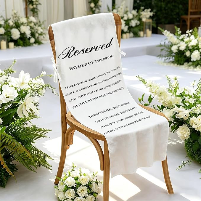 Reserved Father of the Bride Wedding Chair Sign- In Loving Memory Memorial - Image 2