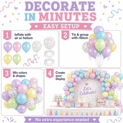 Pastel Balloons, Rainbow Candy Spring Easter Baby Shower Pastel Decorations - Image 8