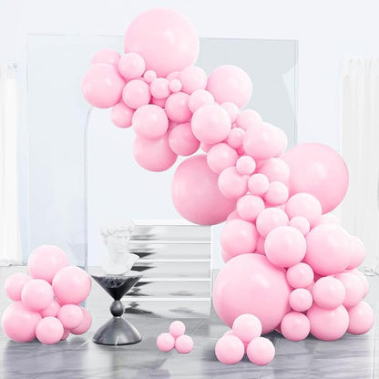 PartyWoo Baby Pink Balloons 152pcs Pastel Pale Light Pink Color | 18 12 10 5 by PartyWoo