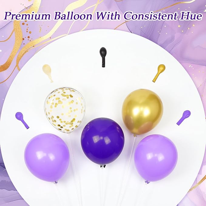Purple and Gold Balloon Arch Garland Kit - Image 4