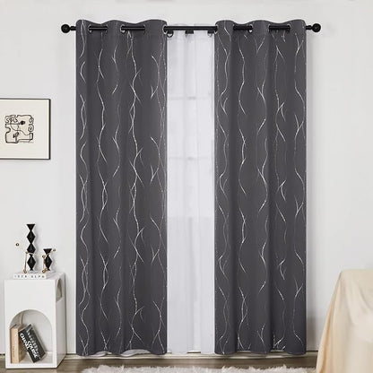 Deconovo Living Room Curtains 90 Inches Long, Thermal Insulated, Room Darkening - Image 2