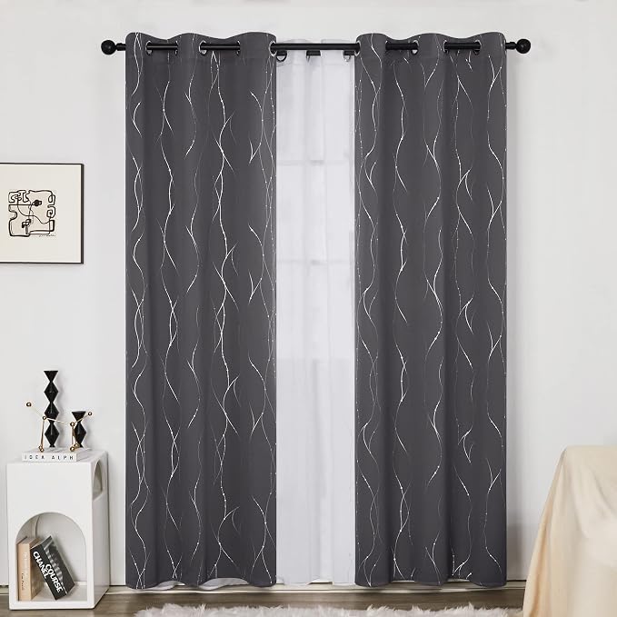 Deconovo Living Room Curtains 84 Inches Long, Thermal Insulated, Room Darkening - Image 2