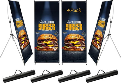 YOSE X Frame Banner Stand Fits Any Banner Adjustable Size 23"X63" to 32"X78" by Unknown