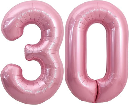 TONIFUL 40 Inch Pink Number 30 Balloon Large Foil 30th Birthday Decorations | by TONIFUL