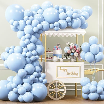 APLANET 150pcs Pastel Blue Balloons Different Sizes 18 12 10 5 Inch, Latex by ZJHAI