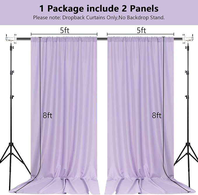 10ft x 8ft Purple Backdrop Valentine's Day Birthday Backdrop Curtains Wedding - Image 2