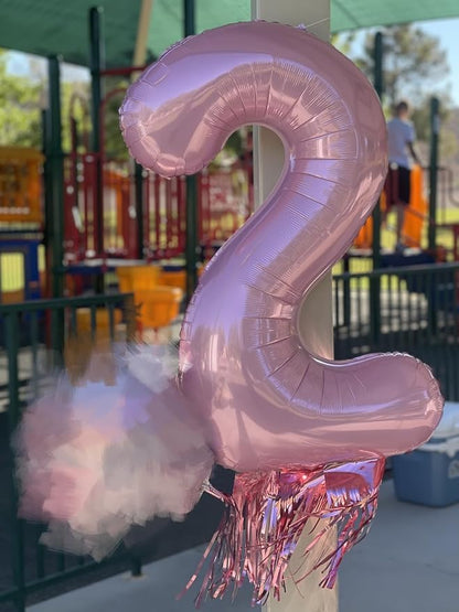 12 Balloon 40 inch Pearl Pink Number Balloons - Image 2