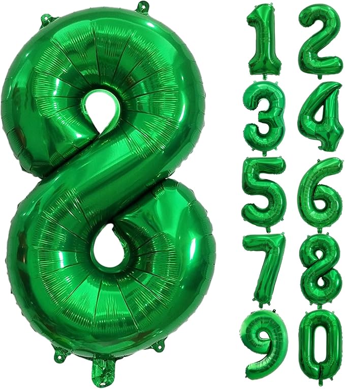 Number Balloons Green Party Balloon by United-UnicornsParty