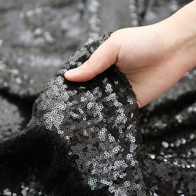Poise3EHome 8FT x 8FT Black Sequin Backdrop Curtain Photography - Image 4