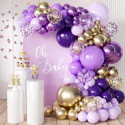 MEBAY Purple and Gold Balloons Arch Kit by MEBAY