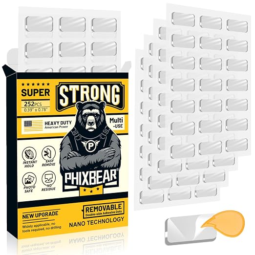 PHIXBEAR Large Mounting Putty No Residue, Double Sided Tape Glue Adhesive Dots by PHIXBEAR