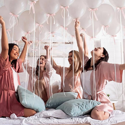 Gejoy 63 Pcs Ceiling Balloons Kit 12'' Pearl White Balloons - Image 2