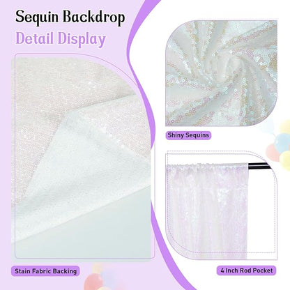 SquarePie 10x10ft Iridescent Sequin Backdrop, High Density Non-Transparent - Image 4