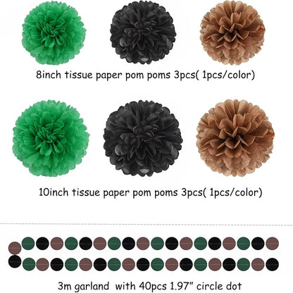 Green Black Brown Party Decorations - Image 3