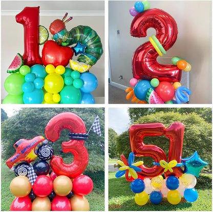 Red 30 Number Balloons, 40 Inch 30 Balloons Foil Mylar Helium Big Red 30 - Image 5