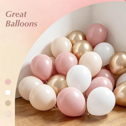 60pcs Pink and Gold Balloons 12inch - Image 4