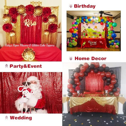 Eternal Beauty Red 3mm Sequin Backdrop 8x10 Ft - Image 9