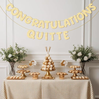 GAGAKU Pre Strung Congratulations Quitter Glitter Banner Funny Retirement - Image 4