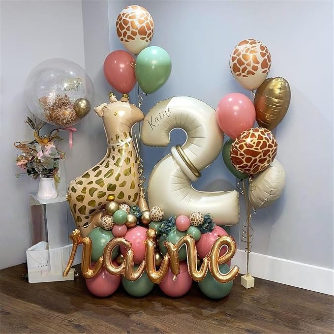 Cream Number Balloons, 40inch Large Beige Number 6 Foil Mylar Helium Balloons - Image 5