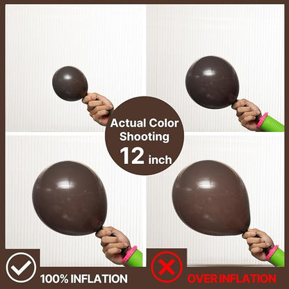 PartyWoo Dark Brown Balloons 100pcs Boho Coffee Neutral Fall Color | 12 Inch - Image 3
