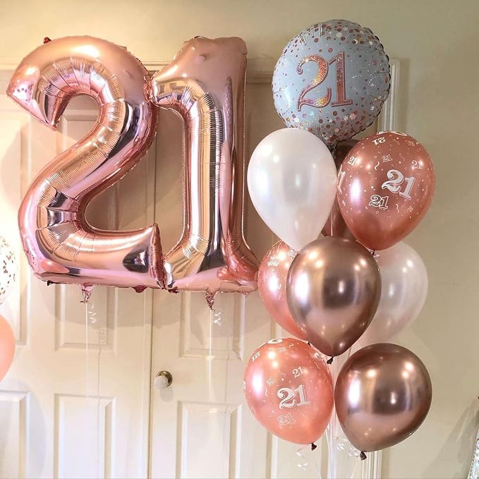 Rose Gold 22 Number Balloons, 40 Inch Giant Number 22 Balloons Foil Mylar - Image 6