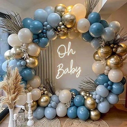 10 Inch Retro Peacock Blue Balloons - Image 3