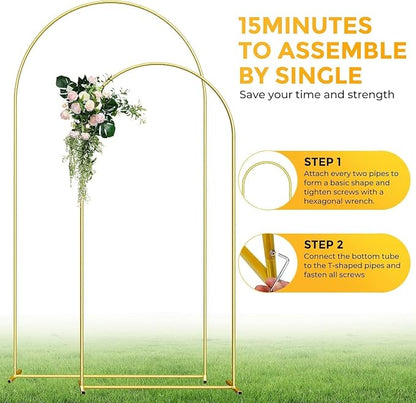 Metal Arch Backdrop Stand, 7.2FT+6FT Wedding Arch Frame - Image 4