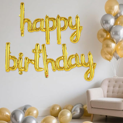 Happy Birthday Balloons Banner Foil Letters Balloons Connected, Personalized - Image 3