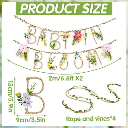 Baby in Bloom Banner, for Baby Shower decorations, Wildflower Butterflies Baby - Image 3