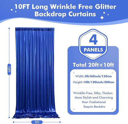20x10ft Shimmer Royal Blue Sequin Backdrop Curtain - Image 6