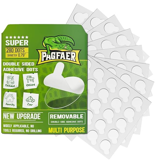 280 Pcs Double Sided Adhesive Dots, 0.79" Clear Removable Sticky Adhesive by PAGFAER