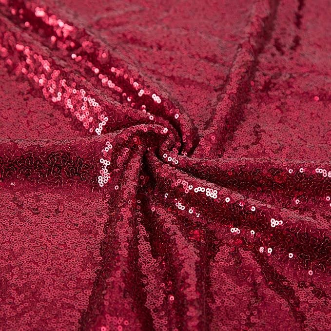 JYFLZQ Burgundy Sequin Backdrop Curtains 7ft x 7ft 1 Panel Glitter Photo Booth - Image 5