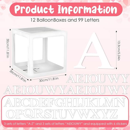 12 Pcs Transparent Wedding Balloon Boxes - Image 2
