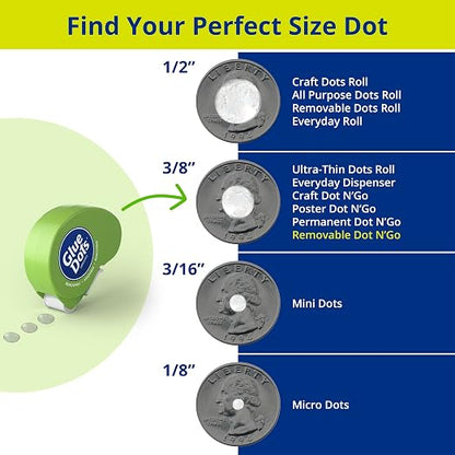 Glue Dots, Removable Dots Dot N' Go Dispenser, Double-Sided, .38 Inch, 1200 Dots - Image 5