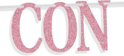 Pink Glitter Congratulations Banner, Congrats Grad/Class of 2026/So Proud of You - Image 7