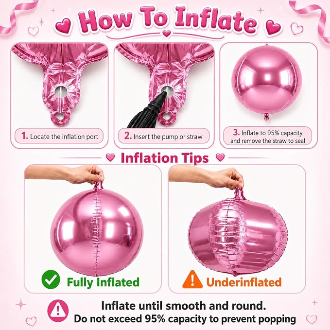 Pink and Silver Round Foil Balloons - Image 4