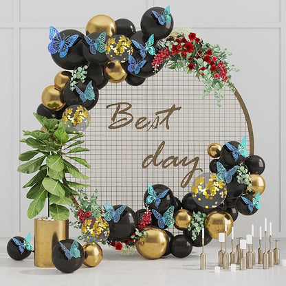 SAOROPEB 3D Butterfly Wall Decor 48 Pcs Laser Blue Butterfly Decorations | 4 - Image 2